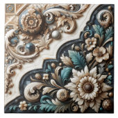 Elegant Floral Tegel ontwerp Tegeltje (Voorkant)