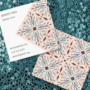 Elegant Floral Tegels Geometrische roze schoonheid Vierkante Visitekaartje