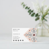 Elegant Floral Tegels Geometrische roze schoonheid Visitekaartje (Staand voorkant)