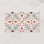 Elegant Floral Tegels Geometrische roze schoonheid Visitekaartje (Achterkant)