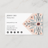 Elegant Floral Tegels Geometrische roze schoonheid Visitekaartje (Voorkant)