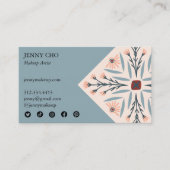 Elegant Floral Tegels Geometrische roze schoonheid Visitekaartje (Voorkant)