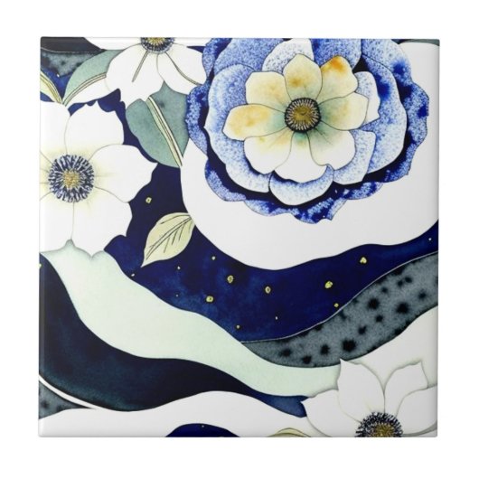 Elegant Floral Tegeltje (Voorkant)