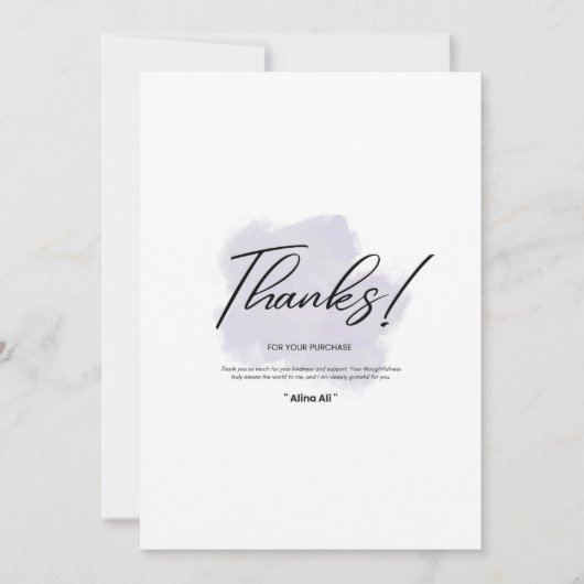Elegant Floral Thank You Card Bedankkaart (Voorkant)