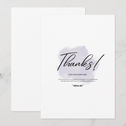 Elegant Floral Thank You Card Bedankkaart (Voorkant / Achterkant)