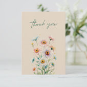 Elegant Floral Thank You Card Bedankkaart (Staand voorkant)