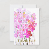 Elegant floral thank you card, pink & purple  bedankkaart (Voorkant)