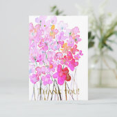 Elegant floral thank you card, pink & purple  bedankkaart (Staand voorkant)