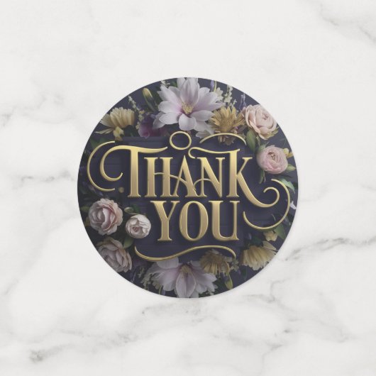  Elegant Floral “Thank You” Confetti (Kleine voorkant)