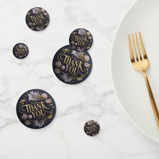  Elegant Floral “Thank You” Confetti (Groep)