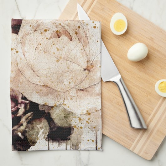 Elegant Floral Theedoek (Quarter Fold)