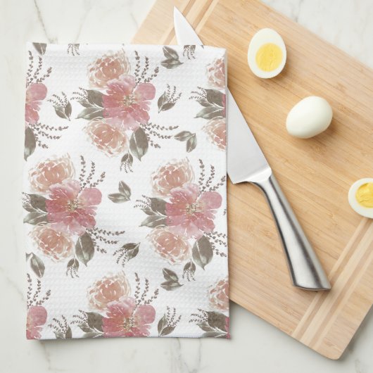 Elegant Floral Theedoek (Quarter Fold)