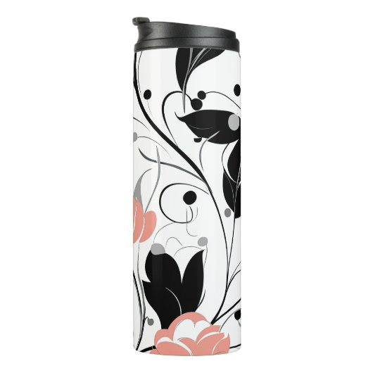 Elegant Floral Thermosbeker (Geroteerd rechts)