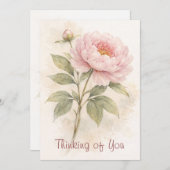 Elegant Floral Thinking Of You Card Feestdagenkaart (Voorkant / Achterkant)