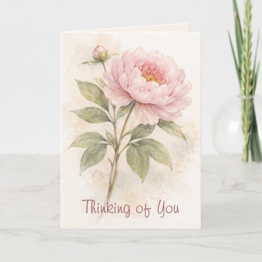 Elegant Floral Thinking Of You Card Kaart (Voorkant)