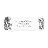 Elegant Floral Toile Label zwart-wit (Voorkant)