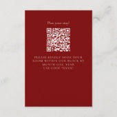 Elegant Floral Toile QR Code Wedding Details Informatiekaartje (Achterkant)