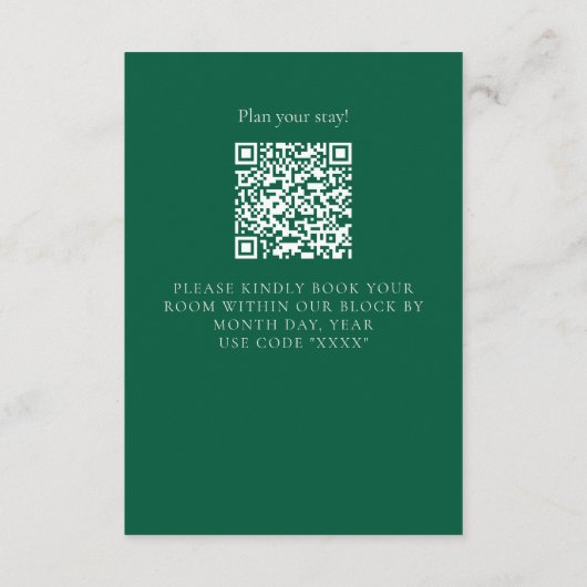 Elegant Floral Toile QR Code Wedding Details Informatiekaartje (Achterkant)