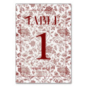 Elegant Floral Toile Script Red Wedding Kaart (Voorkant)