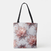 Elegant Floral Tote – Aesthetic Reusable Shopping  Tote Bag (Achterkant)