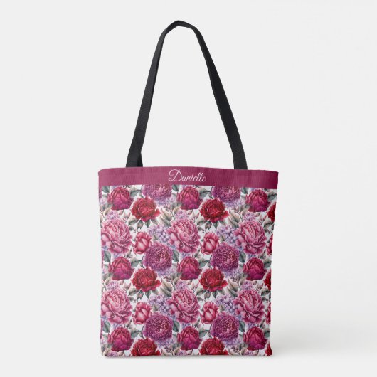 Elegant Floral Tote Bag (Achterkant)