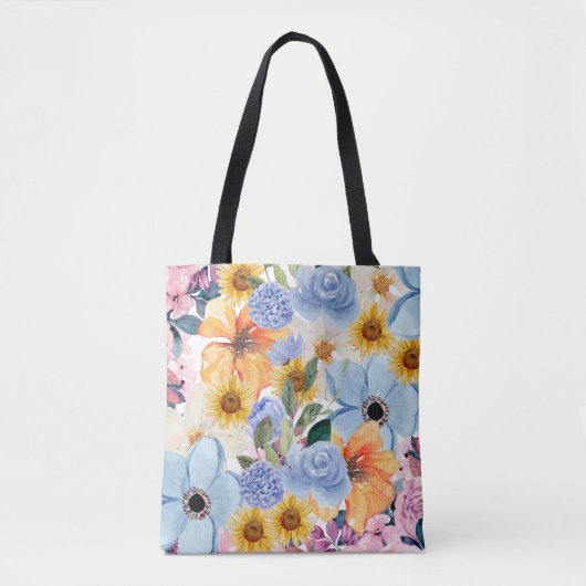 Elegant Floral Tote Bag – Zahra_Design Signature (Voorkant)