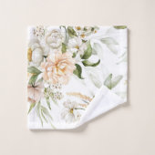 Elegant floral towels with soft, pastel flowers  bad handdoek (Wasdoekje)