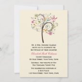 Elegant Floral Tree Bat Mitzvah Uitnodiging (Voorkant)
