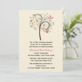 Elegant Floral Tree Bat Mitzvah Uitnodiging (Staand voorkant)