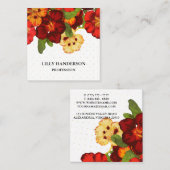 Elegant Floral Trendy Vierkante Visitekaartje (Voorkant / Achterkant)