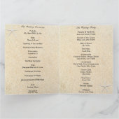 Elegant Floral Tropical Beach Wedding Programme Kaart (Binnen)