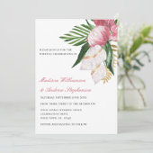 Elegant Floral Tropical Paradise Wedding Kaart (Staand voorkant)