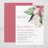 Elegant Floral Tropical Paradise Wedding Kaart (Voorkant / Achterkant)