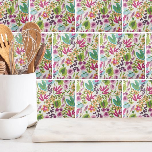 Elegant Floral Tropisch patroon Tegeltje