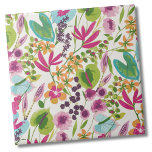 Elegant Floral Tropisch patroon Tegeltje<br><div class="desc">Deze schattige print ziet eruit als een bloementropische print! Delen van roze, paarse, blauw, groen, geel, sinaasappel en meer allemaal samen gemengd. Geweldig voor geschenken of producten. Of je deze tegel wilt gebruiken als een klein onderzetter of trivet voor een drink of bord... of je wilt gaan groot met een...</div>
