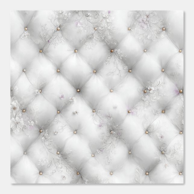 Elegant Floral Tufted kussen Behang (Voorkant)