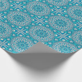 Elegant floral Turquoise Boho vitral patroon Cadeaupapier (Hoek)