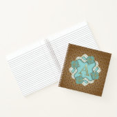 Elegant Floral Turquoise gold monogram A Notitieboek (Binnen)