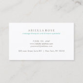 Elegant Floral Turquoise Lotus Flower White Marble Visitekaartje (Achterkant)