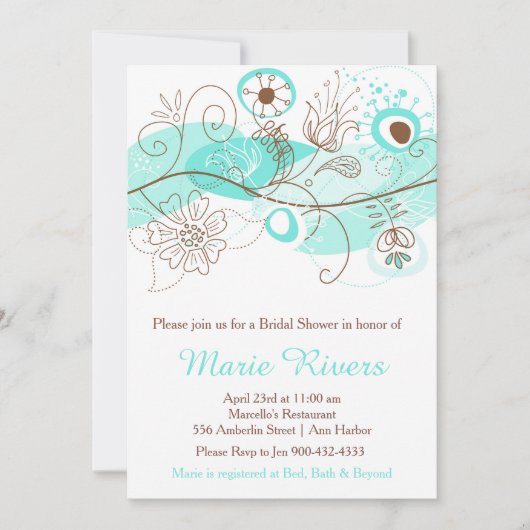 Elegant Floral Twist Vrijgezellenfeest in Green Kaart (Voorkant)