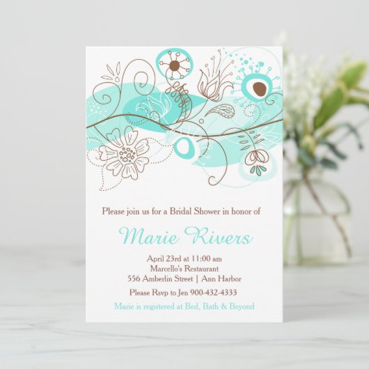 Elegant Floral Twist Vrijgezellenfeest in Green Kaart (Staand voorkant)