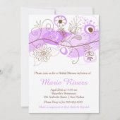 Elegant Floral Twist Vrijgezellenfeest in Paarse Kaart (Voorkant)