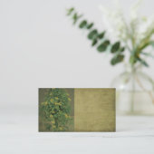 Elegant, Floral, Two Tone Green, Visitekaartje (Staand voorkant)