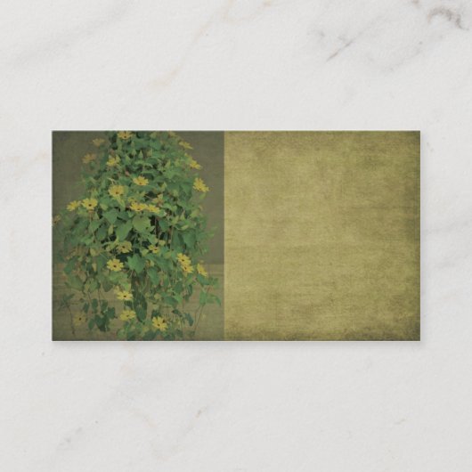 Elegant, Floral, Two Tone Green, Visitekaartje (Voorkant)