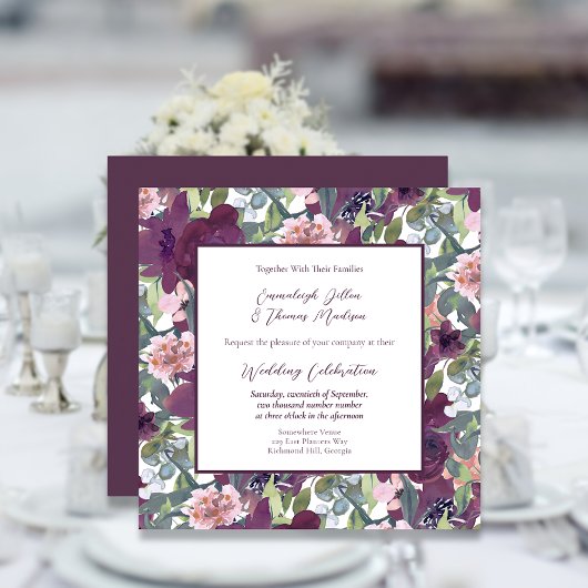 Elegant Floral | Uitnodiging tot weddenschap tusse