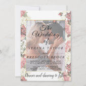 Elegant Floral Vellum Wedding Invitation Kaart (Voorkant)
