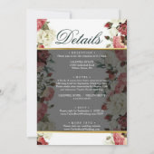 Elegant Floral Vellum Wedding Invitation Kaart (Achterkant)