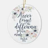 Elegant Floral vergeet het verschil nooit Keramisch Ornament (Links)