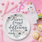 Elegant Floral vergeet het verschil nooit Papieren Bordje (Feest)