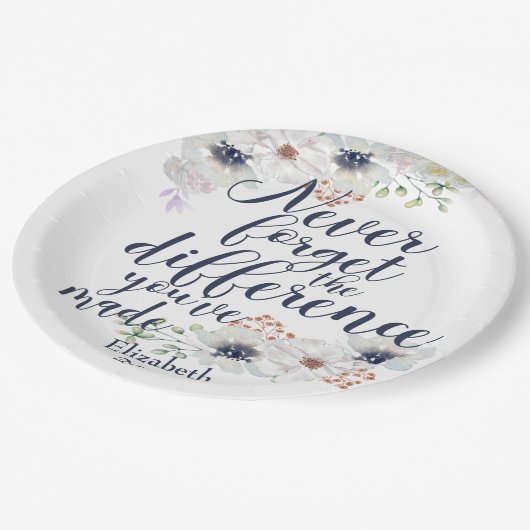 Elegant Floral vergeet het verschil nooit Papieren Bordje (Gekanteld)